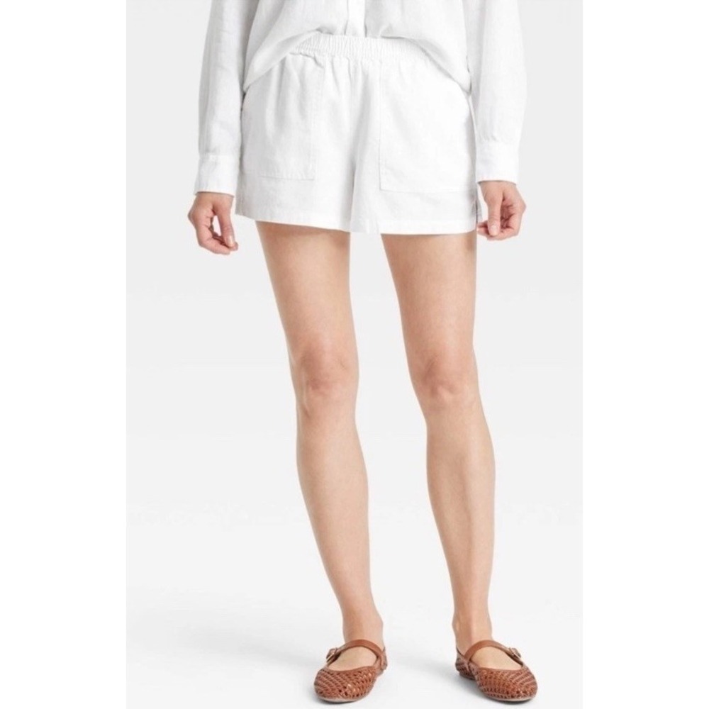 NEW Universal Thread Mid-Rise Linen Pull-On Shorts Size Large